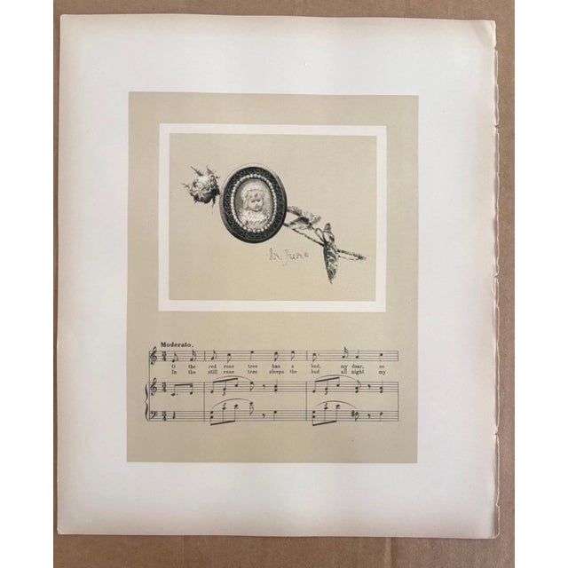 Antique 1888 Matted June Lullaby Print w/William Ladd Taylor Chromo on back EUC For Sale - Image 4 of 6