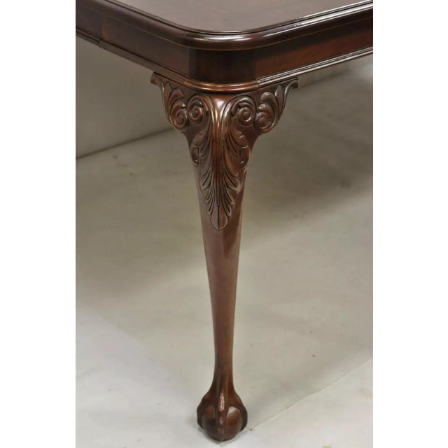 Bernhardt Centennial Georgian Chippendale Mahogany Dining Table With 2 Leaves For Sale In Philadelphia - Image 6 of 12