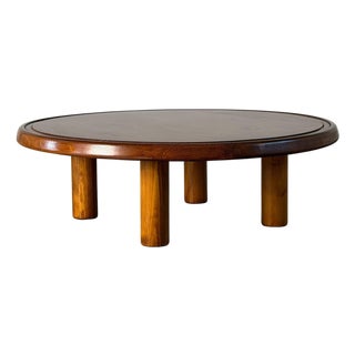 Round Pine Coffee Table in the style of Charlotte Perriand for Les Arcs, France, 1960s For Sale