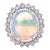 GIA Certified 4.09-carat White Opal and Diamond Halo in Platinum and Gold Ring, Size 6.25 For Sale