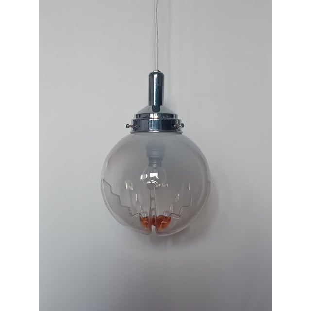 Vintage Murano Glass Globe Pendant Lamp from Mazzega, Italy, 1970s, in Very Good conditions. Designed 1970 to 1979 This...