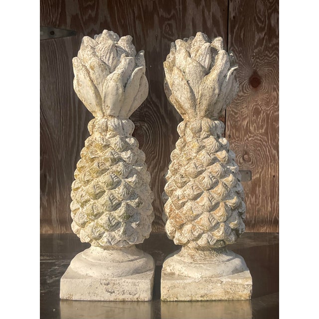 Vintage Boho Cement Pineapple Garden Ornament Chairish