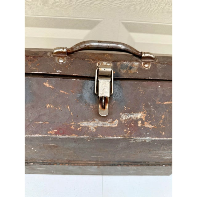 Vintage Mid Century Industrial Tool Box For Sale - Image 9 of 12