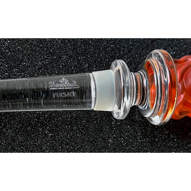 Rosenthal Versace X Rosenthal Medusa Amber Lumiere Crystal Bottle Stopper – Brand New, Never Used, Vintage For Sale - Image 4 of 6