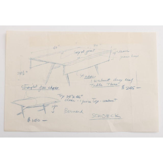 George Nakashima Walnut Drop Leaf Table, 1962 For Sale - Image 13 of 13
