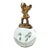 Vintage Gold-Tone Cherub on Bubble Glass Orb Paperweight For Sale