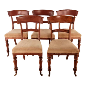 Set of Five English Regency Side Chairs, Circa 1820