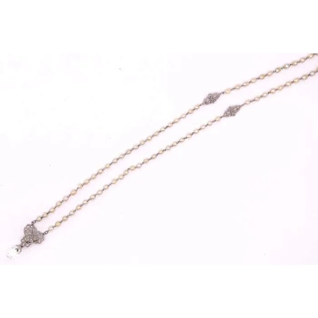 Briolette Diamond Tiffany & Co. Beaded Pearl Necklace With Diamonds For Sale - Image 9 of 12