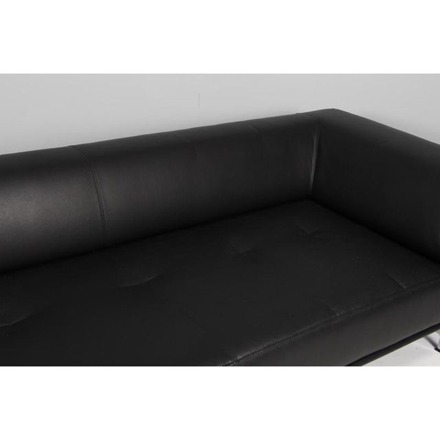 Metal Delphi 3-Seater Sofa in Black Leather and Steel by Hannes Wettstein, 2000s For Sale - Image 7 of 11