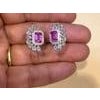 2.5 Ct Pink Emerald Cut Pink Sapphire & 2.8 Ct Diamond 18 Kt White Gold Ring S6 For Sale - Image 16 of 18
