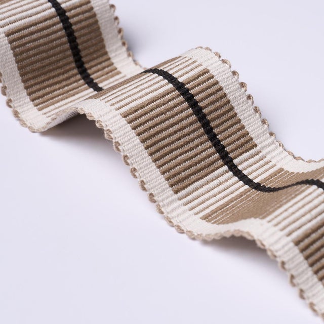 Contemporary SAMPLE - Schumacher Calcada Tape Medium In Wheat For Sale - Image 3 of 3