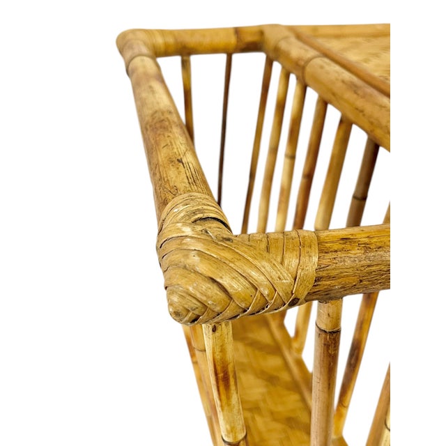 Brown Vintage Bamboo and Rattan Bed Dining Tray For Sale - Image 8 of 12