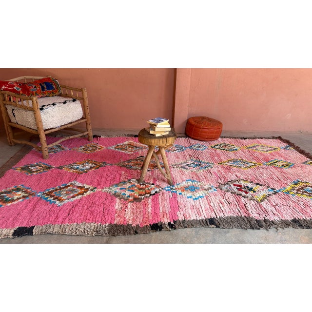 1980s Pink Moroccan Tribal Rug - 11.7 X 6.43 Ft For Sale - Image 4 of 11