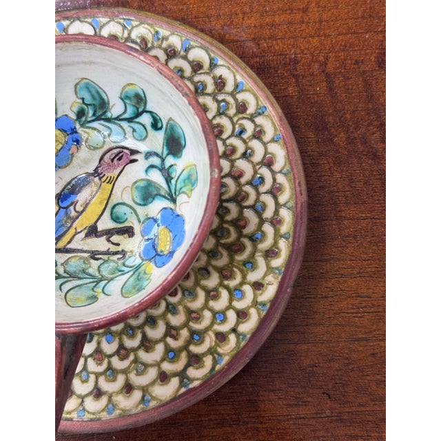 Italian Hand Painted Teacup on Saucer For Sale - Image 11 of 12