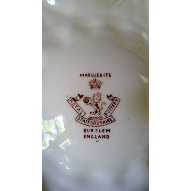 Antique Marguerite Royal Staffordshire Pottery Brown Transferware Oyster Plate For Sale - Image 9 of 12