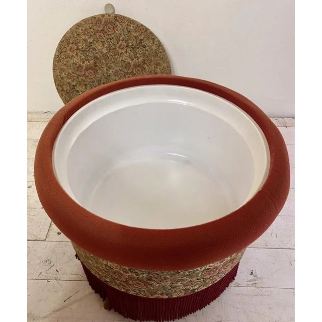 Mid-Century Dutch Ottoman Pouf with Fringes, 1960s For Sale - Image 4 of 9