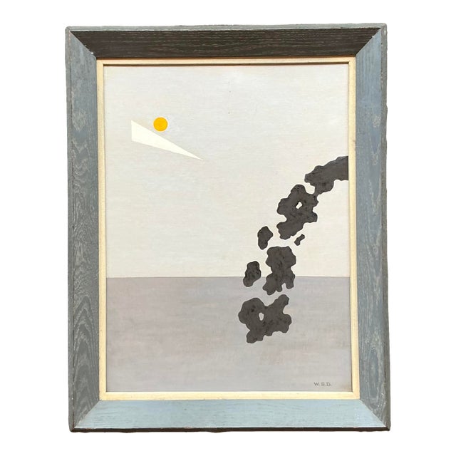 Mid 20th Century Vintage MCM Original Abstract Oil on Board For Sale