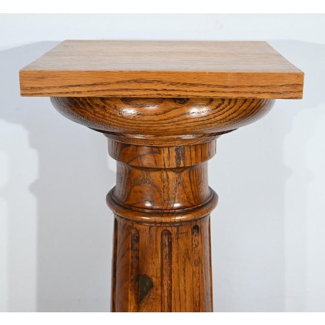 1900 - 1909 Vintage Column in Oak, 1900 For Sale - Image 5 of 18