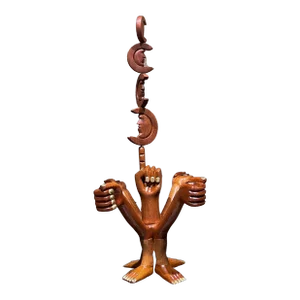 1960s Pedro Friedeberg Hand-Carved Gilded Four Arm Candelabra