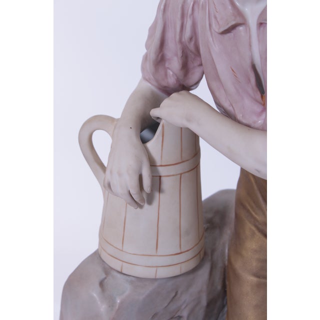 Ceramic Royal Dux Bohemian Peasant Boy Pottery Figure Statue For Sale - Image 7 of 15