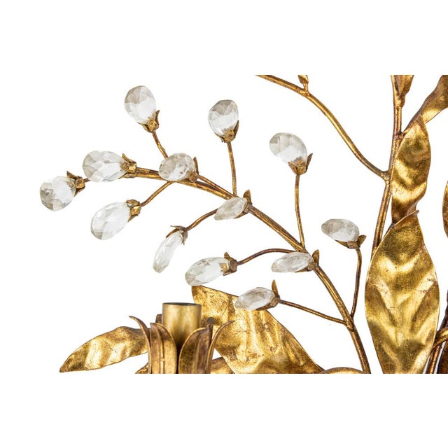 Gilded Brass Bracket Lamp in the style of Hans Kohl, Late 20th Century For Sale - Image 3 of 5