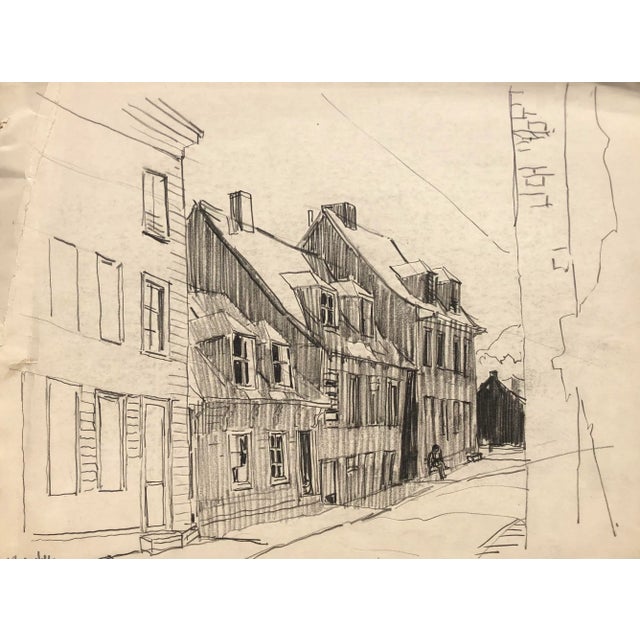 1939 Norman Kent Quebec Streetscene For Sale - Image 4 of 4