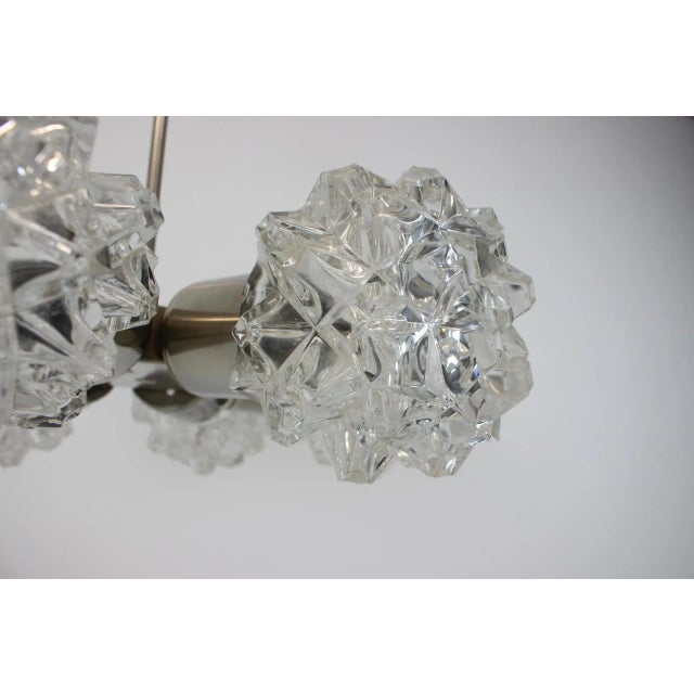1970s Mid-Century Chrome Steel & Glass Chandelier, 1970s For Sale - Image 5 of 11