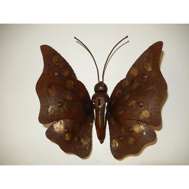 Midcentury Italian Brutalist Wrought Iron Butterfly Sconce For Sale - Image 12 of 12