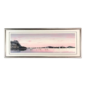 Beach Nautical Lithograph "Harbor Sails Auckland" Limited 89/195
