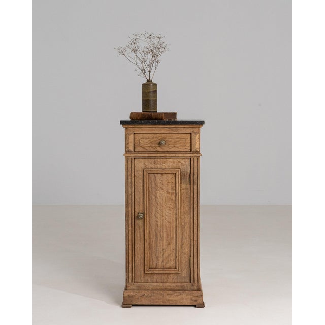 19th Century 19th Century France Tan Wood Pedestal Cabinet For Sale - Image 5 of 10