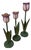 Vintage Wood Flowers Tulips Shaped Candle Holders - Set of 3 For Sale