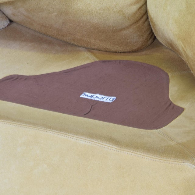Ochre Suede Three-Seater Modular Sofa by Alberto Rosselli for Saporiti, Italy, 1970s For Sale - Image 11 of 12