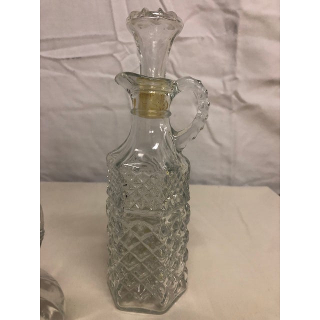 1970s Crystal Clear Glass Cruets With Stoppers Set of 3 Chairish
