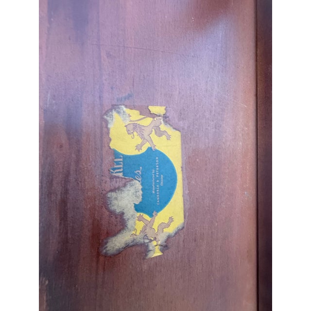 Vintage Red Lion Coffee Table With Curved Legs Solid Wood For Sale - Image 11 of 11