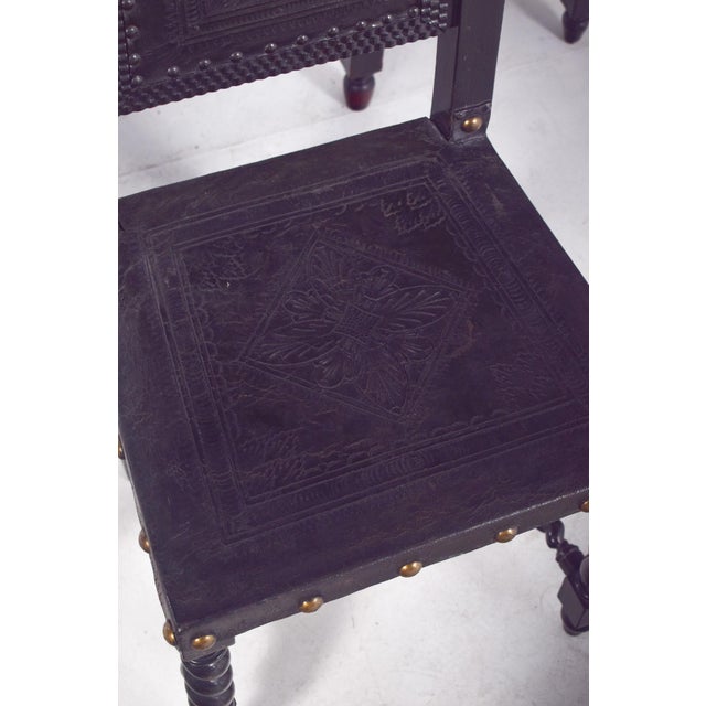 Leather Dining Chairs, 1920s, Set of 6 For Sale - Image 13 of 14