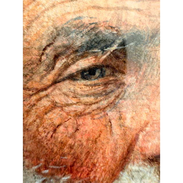 Paint Augusto Moriani (Italian, 1854–1913) Watercolor Portrait of Bearded Man With Pipe, Framed For Sale - Image 7 of 12