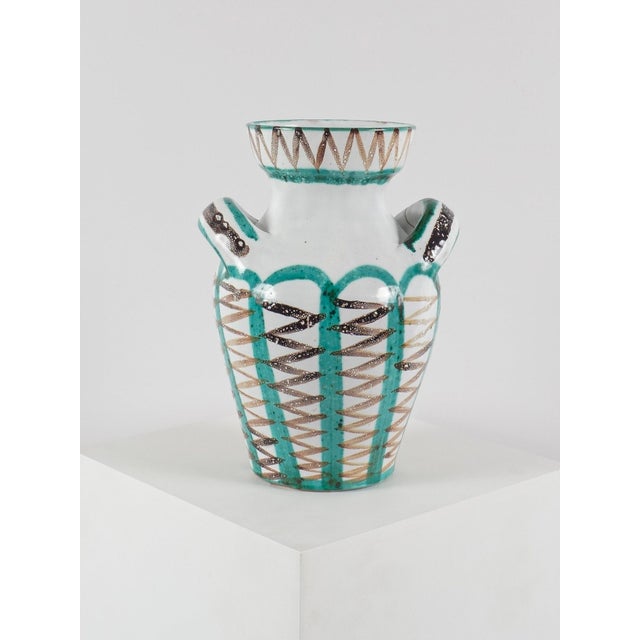 Large Mid-Century Ceramic Vase with Handles by Robert Picault, France, 1950 For Sale - Image 10 of 10