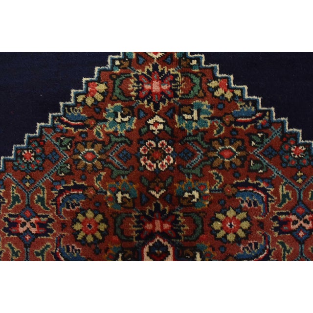 Tabriz Rug 9’10” X 12’9” Blue Wool Vintage Traditional Hand-Knotted Carpet For Sale - Image 10 of 15