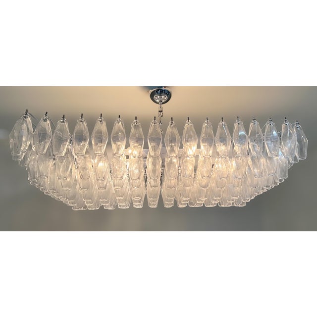 21st Century Rectangular Clear Murano Poliedri Chandelier or Flush Mount by Fabio LTD For Sale - Image 6 of 7