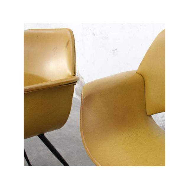 Metal Set of Ocher Armchairs, 1960s For Sale - Image 7 of 13