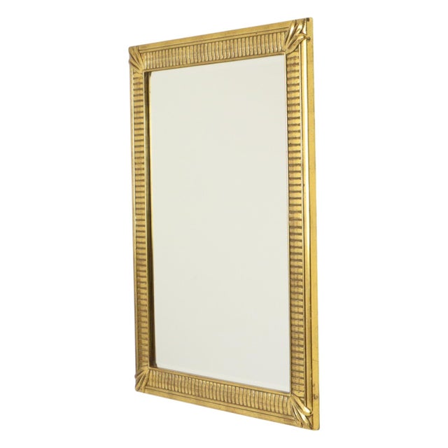 Hollywood Regency Bevelled Gold Mirror from Deknudt, 1970s For Sale - Image 14 of 18