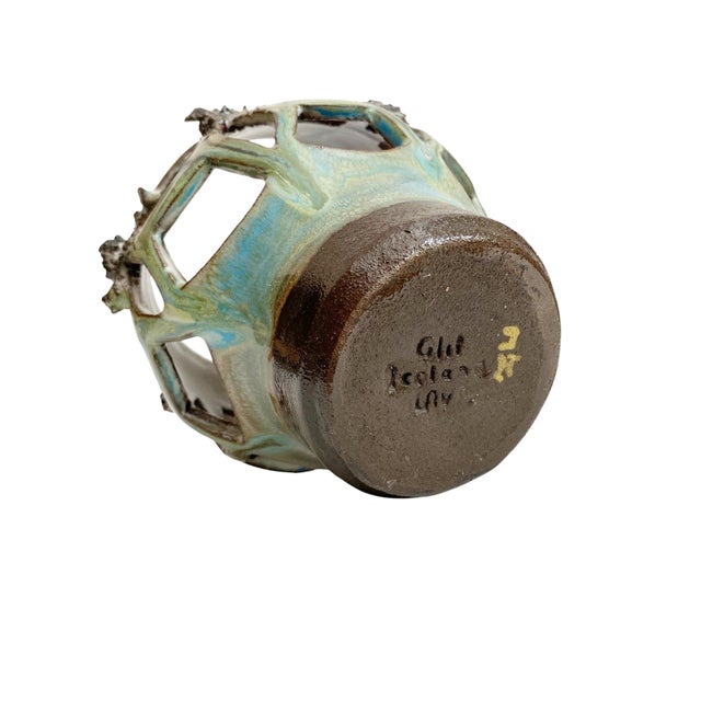 1950s Studio Pottery Candle Holders Glit Lava Icelandic MCM Mid-Century Pottery For Sale In New York - Image 6 of 7
