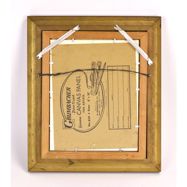 Paint Vintage Oil Painting Portrait of Bald Man With Gray Goatee For Sale - Image 7 of 8