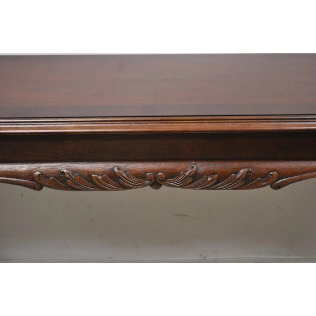 Lane Furniture Mid 20th Century Chinese Chippendale Georgian Mahogany Ball & Claw Console Sofa Hall Table Attributed to Lane For Sale - Image 4 of 10