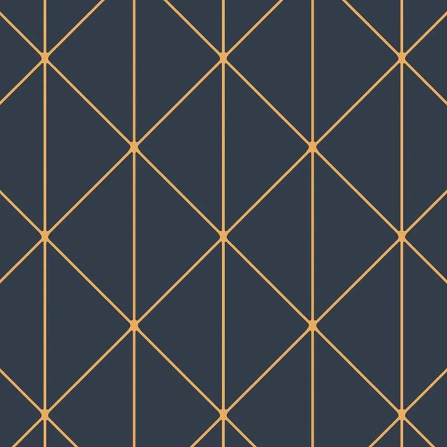 Sample - Borastapeter Diamonds Wallpaper in Navy and Gold For Sale