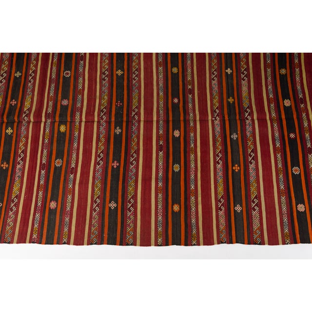 Mid 20th Century Traditional Patterned Kilim Kilim For Sale - Image 10 of 11