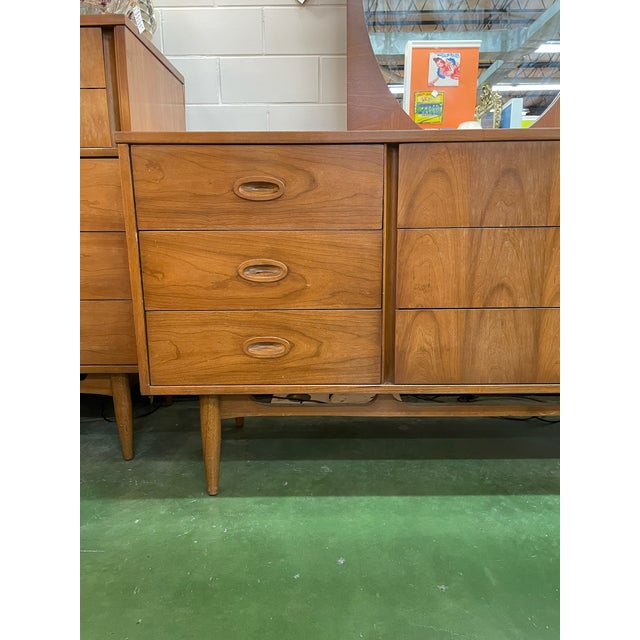Wood Mid-Century Cherry Dresser Made by Dixie Furniture For Sale - Image 7 of 9
