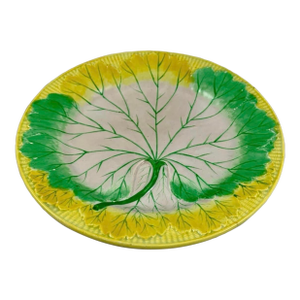 Josiah Wedgwood Pearlware Hand Enameled Cabbage Leaf Plate, 1860