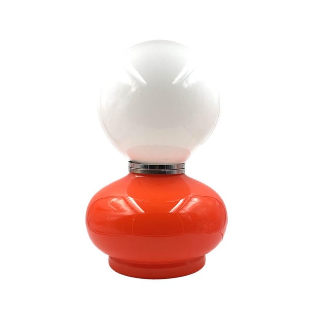 AVMazzega Space Age Red Murano Glass Table Lamp attributed to AV Mazzega, 1970s For Sale - Image 4 of 16