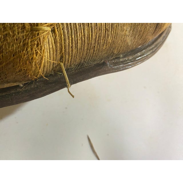 Large Italian Rattan and Wood Basket Bowl Centerpiece, 1970s For Sale - Image 6 of 16